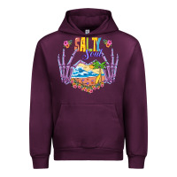 Mauve Wine Salty soul Urban Hoodie - NancyCooperArtShop