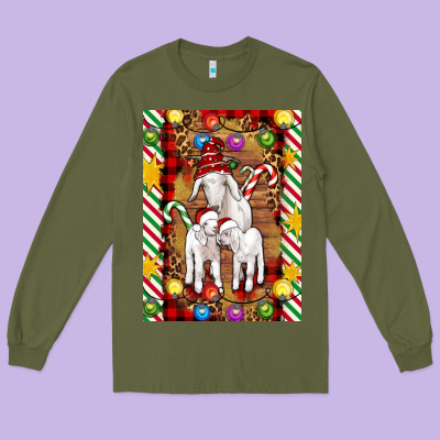 Christmas Goat Family Long Sleeve Tee Designed By Artiststas