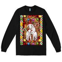 Black Christmas goat family Long Sleeve Tee - Artiststas