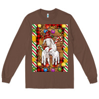 Chestnut Christmas goat family Long Sleeve Tee - Artiststas