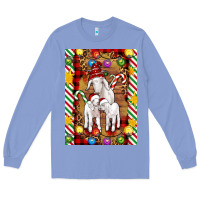 Colony Blue Christmas goat family Long Sleeve Tee - Artiststas