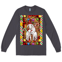 Smoke Christmas goat family Long Sleeve Tee - Artiststas