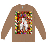 Toasted Coconut Christmas goat family Long Sleeve Tee - Artiststas