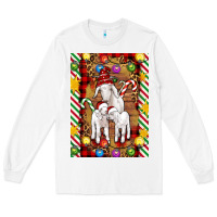 White Christmas goat family Long Sleeve Tee - Artiststas