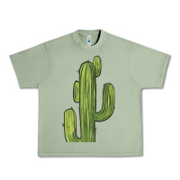 Oil Green cactus Urban Heavy Tee - BarkalooDesign
