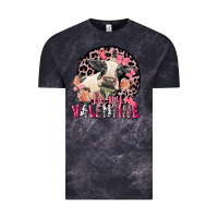 Cloud Black be my valentine holstein cow valentine's day Vintage Tee - FaDigitalArtStudio