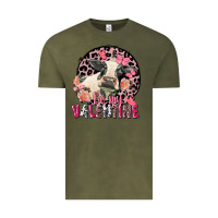 Vintage Olive be my valentine holstein cow valentine's day Vintage Tee - FaDigitalArtStudio