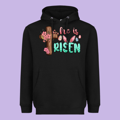 He Is Risen Heavyweight Hoodie Designed By Maliassmallbusiness