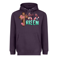 Plum he is risen Heavyweight Hoodie - MaliasSmallBusiness