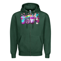 Sports Green unicorn coffee Zipper Hoodie - Jasminsmagicworld