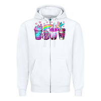 White unicorn coffee Zipper Hoodie - Jasminsmagicworld