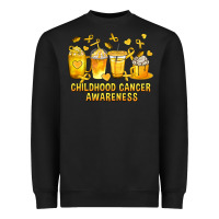 Black Childhood Cancer Awareness Coffee Cups Heavyweight Sweatshirt - texasbilliewilder