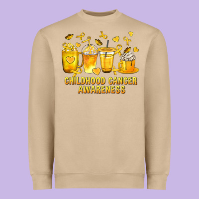 Childhood Cancer Awareness Coffee Cups Heavyweight Sweatshirt Designed By Texasbilliewilder