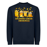Navy Childhood Cancer Awareness Coffee Cups Heavyweight Sweatshirt - texasbilliewilder