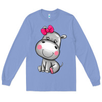 Colony Blue cute hippopotamus Long Sleeve Tee - AdoDesignShop