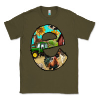 Army Green farm life alphabet lowercase letters e Classic Tee - BundleAndBundleShop