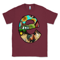 Burgundy farm life alphabet lowercase letters e Classic Tee - BundleAndBundleShop