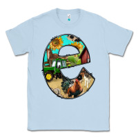 Dusty Blue farm life alphabet lowercase letters e Classic Tee - BundleAndBundleShop