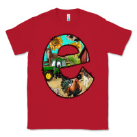 Red farm life alphabet lowercase letters e Classic Tee - BundleAndBundleShop