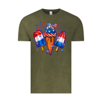 Vintage Olive 4th of July ice creams Vintage Tee - Neo Western