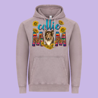 Western Collie Mom Vintage Hoodie Designed By Texasbilliewilder