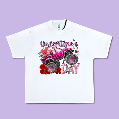 Valentines Day Monster Truck Urban Heavy Tee Designed By Racoondesign
