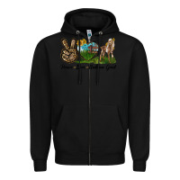 Black Peace Love Nubian Goat Zipper Hoodie - LillyAllenDesigns