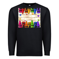 Black custom teacher name crayons Premium Sweatshirt - NancyCooperArtShop