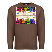 Chestnut custom teacher name crayons Premium Sweatshirt - NancyCooperArtShop