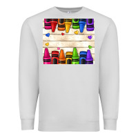 Dove Grey custom teacher name crayons Premium Sweatshirt - NancyCooperArtShop