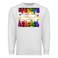 Oatmeal Heather custom teacher name crayons Premium Sweatshirt - NancyCooperArtShop
