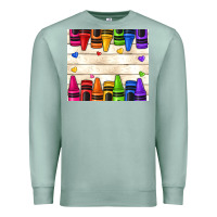 Seafoam custom teacher name crayons Premium Sweatshirt - NancyCooperArtShop