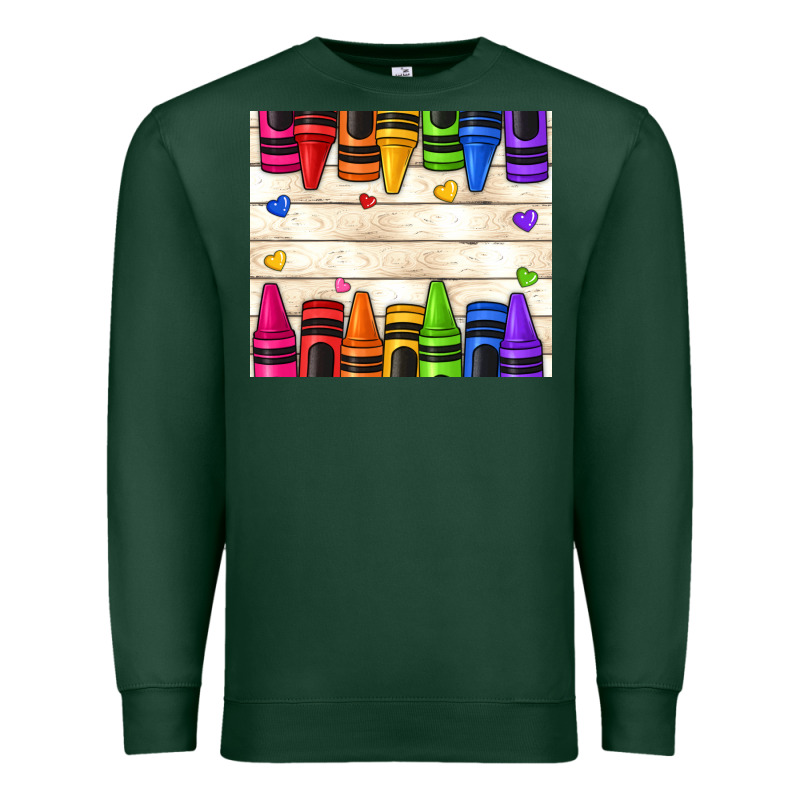 Custom Teacher Name Crayons Premium Sweatshirt by NancyCooperArtShop | Teevron