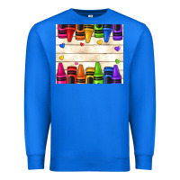 True Royal custom teacher name crayons Premium Sweatshirt - NancyCooperArtShop