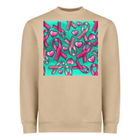 Mushroom Cancer Ribbon with Heart Heavyweight Sweatshirt - texasbilliewilder