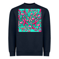 Navy Cancer Ribbon with Heart Heavyweight Sweatshirt - texasbilliewilder