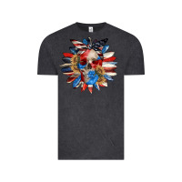 Vintage Black 4th of July sunflower skull 4th of july Vintage Tee - CowGirlArtShop