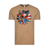 4th Of July Sunflower Skull 4th Of July Vintage Tee | Teevron