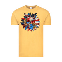 Vintage Mustard 4th of July sunflower skull 4th of july Vintage Tee - CowGirlArtShop