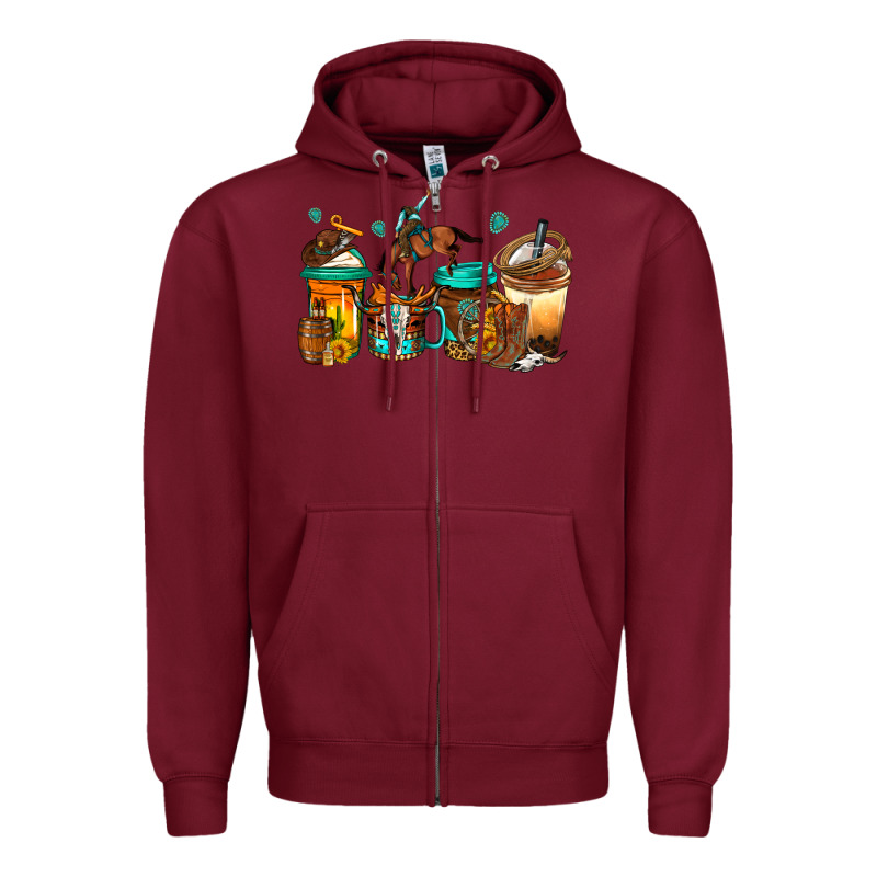 Rodeo Coffee Zipper Hoodie by Jasminsmagicworld | Teevron
