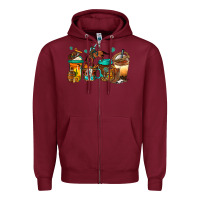 Burgundy rodeo coffee Zipper Hoodie - Jasminsmagicworld