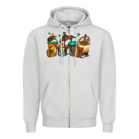 Dove Grey rodeo coffee Zipper Hoodie - Jasminsmagicworld