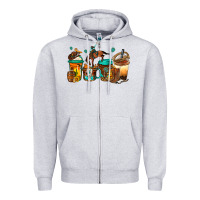 Heather Grey rodeo coffee Zipper Hoodie - Jasminsmagicworld