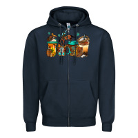 Navy rodeo coffee Zipper Hoodie - Jasminsmagicworld
