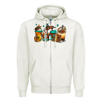 Oatmeal Heather rodeo coffee Zipper Hoodie - Jasminsmagicworld