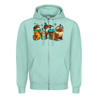 Seafoam rodeo coffee Zipper Hoodie - Jasminsmagicworld
