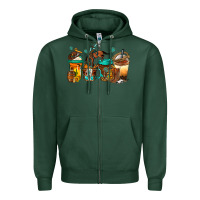 Sports Green rodeo coffee Zipper Hoodie - Jasminsmagicworld