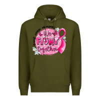 Army Green breast cancer awareness we fight together Premium Hoodie - LillyAllenDesigns