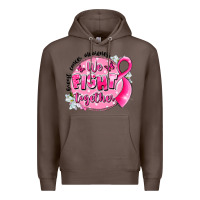 Coffee breast cancer awareness we fight together Premium Hoodie - LillyAllenDesigns
