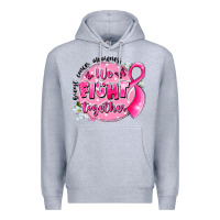 Heather Grey breast cancer awareness we fight together Premium Hoodie - LillyAllenDesigns